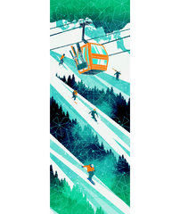 Ski Zero Cushion Ski Day Print OTC Socks