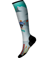 Women's Ski Targeted Cushion Snow Bunny Print OTC Socks