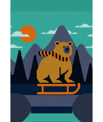 Kids' Ski Light Cushion Sleigh Bear OTC Socks
