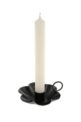 Porte chandelle marguerite en fer noir