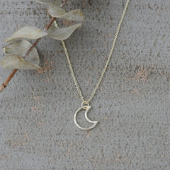 Silhouette moon necklace
