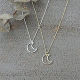 Silhouette moon necklace