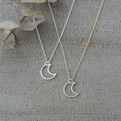 Silhouette moon necklace