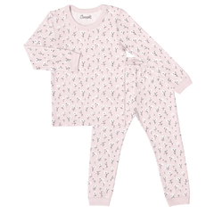 Pyjama en modal Floral on pink 3 mois - 10 ans