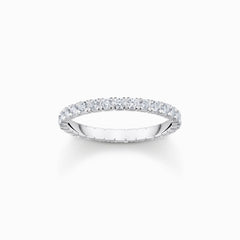 Bague en argent au design délicat avec zircon blanc