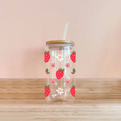 Verre Mömy - Fraises & fleurs
