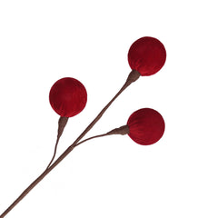 Branche Balles En Velours 17″X3 Rouge