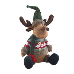 Élan En Peluche Assis Avec Pull 23 X 48 Cm