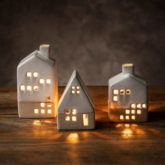 Maisons en céramique pour tealight