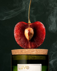 Bougie parfumée à mèche en bois Cerise Bing & Cuir