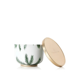Bougie coulée Thymes Frasier Fir Heritage en boîte avec couvercle doré