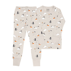 Pyjama en modal Halloween on cream 3 mois - 6 ans