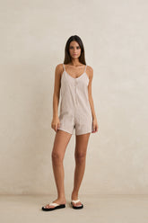 Valley stripe adjustable romper