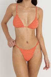 Lola check adjustable side hi cut string pant