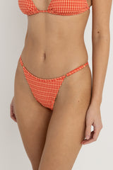 Lola check adjustable side hi cut string pant