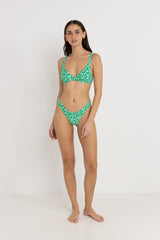 Evergreen floral underwire top