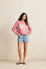 Sun and palm slouchy crew neck fleece
