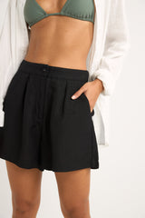 mini linen elasticatied short