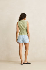 Vista stripe tie front top
