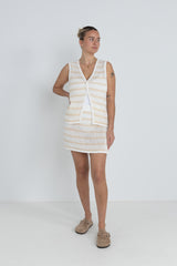 Sol stripe longline knit vest