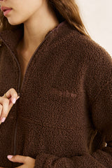 Zip through sherpa fleece