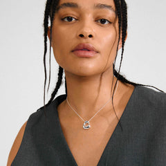 Pilgrim collier pendentif ajouré recyclé plaqué argent