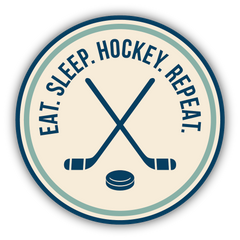 CROSSED STICKS HOCKEY BADGE | STICKER