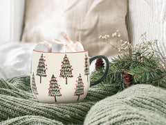 Tasse ronde avec sapins de Noël