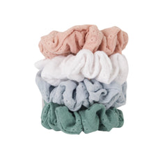 Chouchou élastique à cheveux fleurs brodées unis