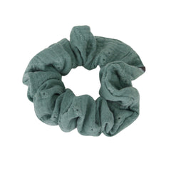 Chouchou élastique à cheveux fleurs brodées unis