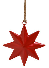 ORNAMENT STAR IRON ENAMEL RED 4x4