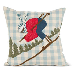 Coussin carré de skieur alpin