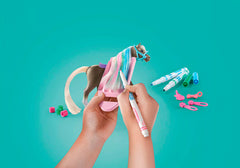Playmobil Horse of Waterfall - Cavalière avec cheval à crinière à colorier