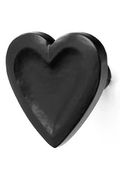 Poignée en céramique noire en forme de cœur