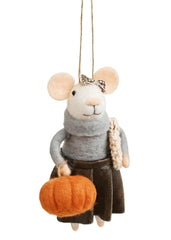 Souris citrouille turtleneck et jupe brune