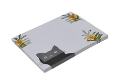 Note adhésive chat fleuri