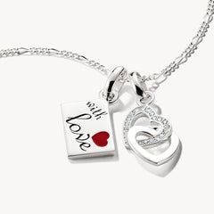 Pendentif Charm cœurs entrelacés Connect argent