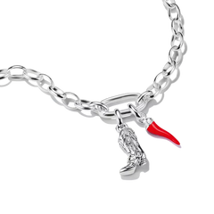 Pendentif Charm botte de cowboy Connect Argent