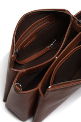 Le Eleanor – Sac bandoulière en cuir vegan (noir, hazelnut)