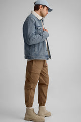Manteau de denim et sherpa