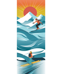 Women's Ski Targeted Cushion Steep Days Print OTC Socks