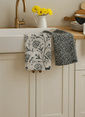 Linges à vaisselle Fleurs de velours Solem (lot de 2)