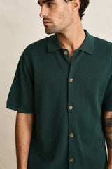 Textured knit ss shirt