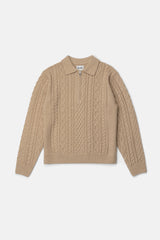 Mohair quarter zip fisherman knit