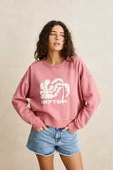 Sun and palm slouchy crew neck fleece