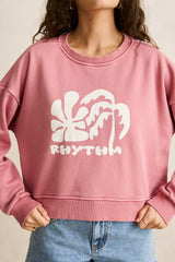 Sun and palm slouchy crew neck fleece