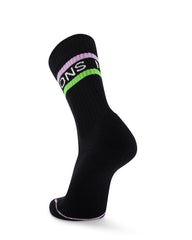 Signature Merino Crew Sock- Black / Lime / Purple